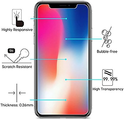 IPhone X/10 Screen Protector Glass 3-Pack, 0.3MM Slim And 9H Hardness, Anti-Fingerprint