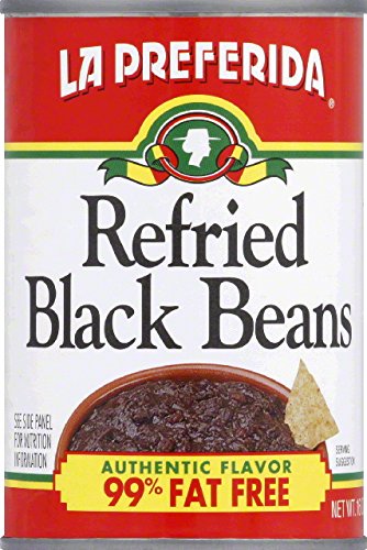 La Preferida Refried Black Beans, Fat, Free, 16 oz