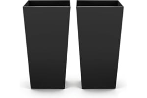 VEVOR Tall Planters Set of 2, 30 Inch Large Outdoor Taper Planters for Outdoor Indoor Plants, Front Porch Plastic Modern Flow