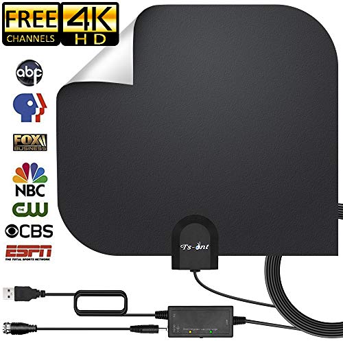 [2019 Upgraded] HDTV Antenna,Indoor Digital TV Antenna Amplified Support 4K 1080P Free HD VHF Uhf & All Older TV's Digital Antenna with Amplifier Signal Booster,17ft Coax Cable (100Miles) - Thumbnail 7