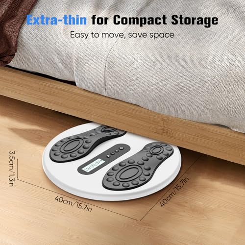 Circulation Stimulator for Feet and Legs, EMS Foot Massager with 8 TENS Pads, 12 Modes and 20 Intensity Levels, Electric Foot Massager Relieves Neuropathies and Circulation
