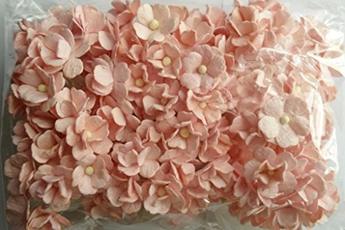 SOFT PINK 100 Mulberry paper 2 layer Flower Wedding Scrapbooking 2 cm