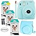 Fujifilm Instax Mini 9 Instant Camera (Ice Blue),6 x Packs 10 Prints Instant Film (60 Sheets) and Fuji Groovy Case (Blue) Bundle