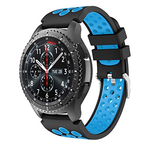 Syxinn Compatible with Strap Gear S3 Frontier/Classic/Galaxy Watch 46mm Straps Band 22mm Soft Silicone Replacement Wristband Bracelet Sport Strap for Galaxy Watch 3 45mm/Gear S3/Moto 360 2nd Gen 46mm