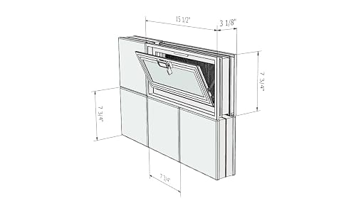 REDI2SET Wavy Glass 31-in x 15-1/2-in Frameless Replacement Vented Glass Block Window at