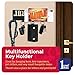 Black Key Holder For Wall With Hidden Mail Organizer - Decorative and Unique 5 Key Rack Hooks