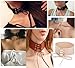 Tpocean 15 Pcs Chic Colorful Choker Necklace Harajuku Velvet Belt Tattoo Lace Rhinestone Collar with Pendant Birthday Gifts