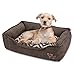 Best Pet Supplies - Breathable Linen Pet Bed for Summer with Comfortable Padding | Square Medium Cozy Cuddler for Dogs and Cats (24