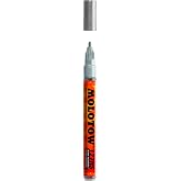 Molotow ONE4ALL Acrylic Paint Marker, 2mm, Metallic Silver, 1 Each (127.305)