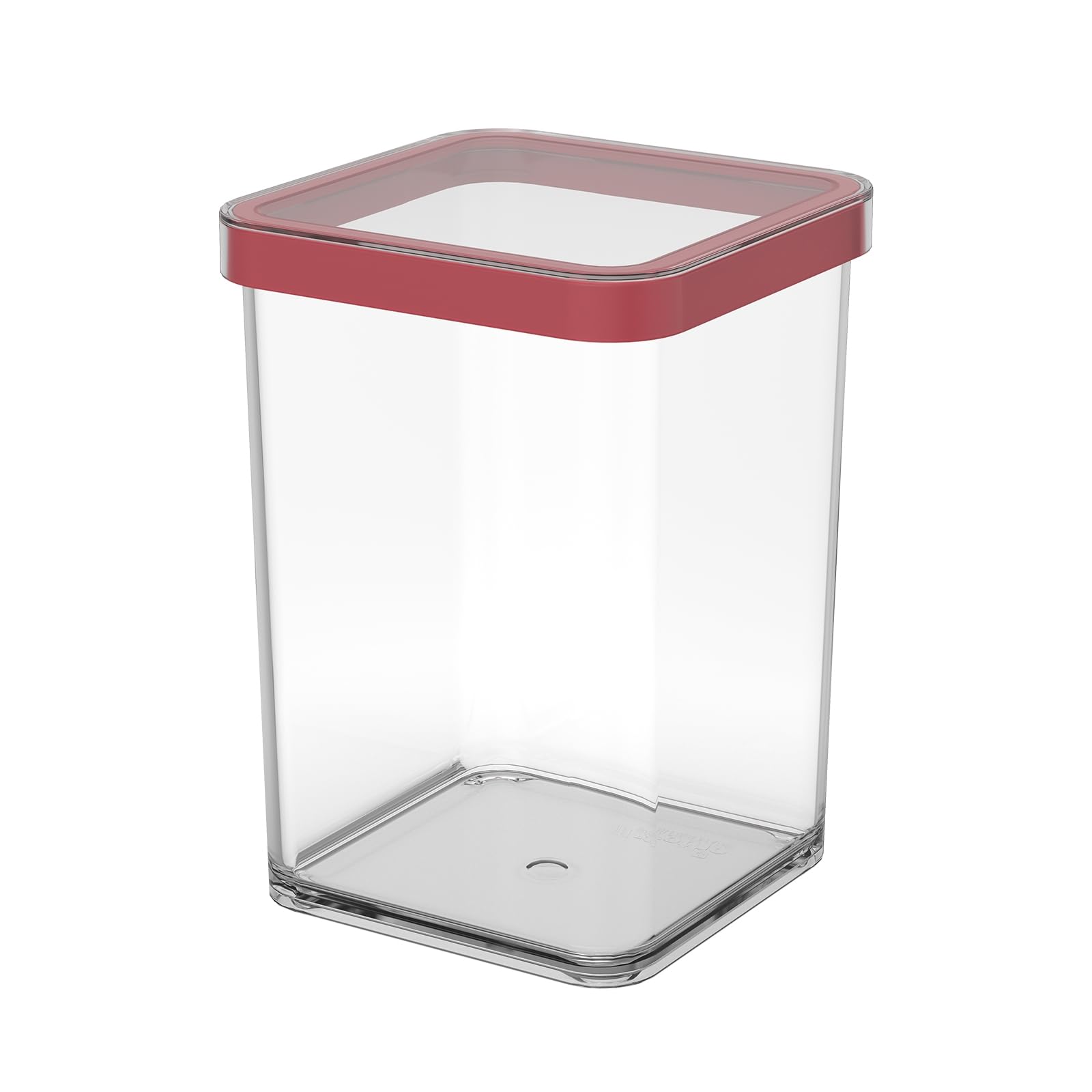 Rotho, Loft, Storage box 1 l with lid, Plastic (PP) BPA-free, transparent/red, 1l (10,0 x 10,0 x 14,2 cm)