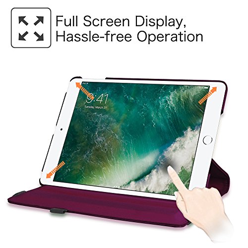 Fintie New iPad 9.7 inch 2017 / iPad Air Case - 360 Degree Rotating Stand Cover with Auto Sleep Wake for Apple New iPad 9.7 inch 2017 Tablet / iPad Air 2013 Model, Purple