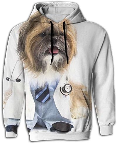 Doctor Dog Men Sweatshirt Long Sleeve Autumn Hoodies With Pockets