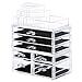 Bestrice Acrylic Makeup Organizer Jewelry Display Boxes Bathroom Storage Case 3 Pieces Set 7 Drawers