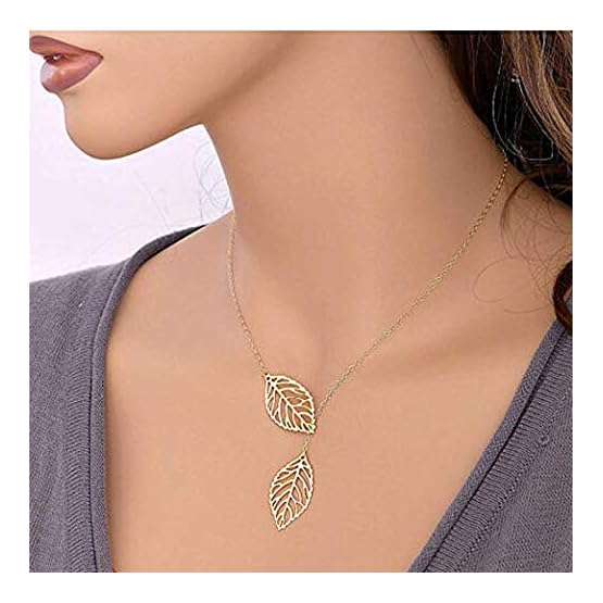 Aukmla-Chic-Leaf-Shaped-Chain-Jewelry-Necklaces-for-Women-and-Girls-Gold Aukmla-Chic-Leaf-Shaped-Chain-Jewelry-Necklaces-for-Women-and-Girls-Gold