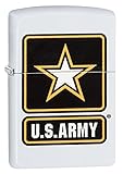 Zippo US Army Logo Pocket Lighter, White Matte