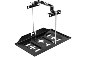 BMIROAMDFE Battery Hold Down Tray Kit Metal Battery Tray Holder with Adjustable Bracket Clamp for Cars Boats Marine