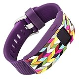 French Bull - Fitbit Charge/Fitbit Charge HR Slim Designer Sleeve - Band Cover (Plum Ziggy)