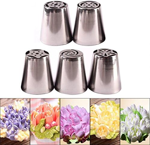 5pcs Stainless Steel Cutters Professional Cake Decorators Russian Pastry Nozzles Piping Tips for the Kitchen Baking-Ez2Shop