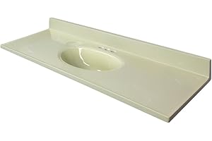 Transolid 1409-7322 37-in x 19-in Cultured Marble Bathroom Vanity Top in White on Bone