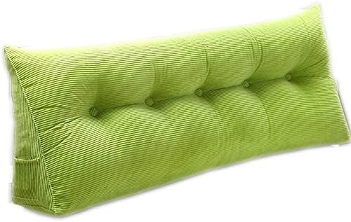 QFFL Pillow Bedside Cushion/Long Pillow/Bed Bedside Soft Pillow Bed Cushions/Bed Backrest/Reading/Office Pillow/Bedding Accessories (Color : Green, Size : 90cm)