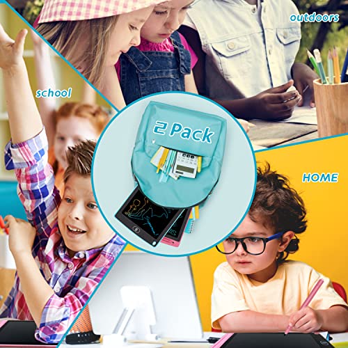 2 Pack LCD Writing Tablet, Electronic Graphics Drawing Pads, Doodle & Scribbler Boards, Digital Handwriting Pad, Educational & Learning Toy for 3-7 Years Old Kids - 8.5 in (Blue & Pink)