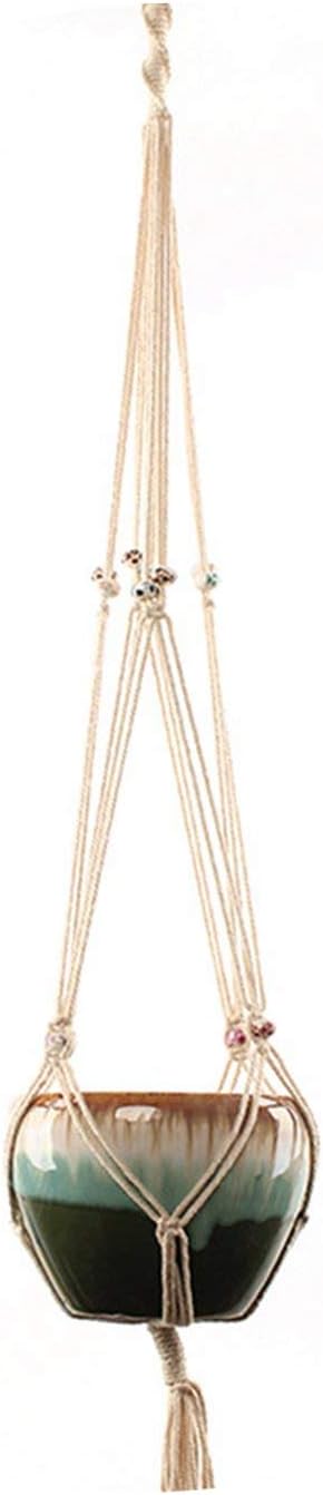 Hand Made Cotton Rope Hanging Net Flower Plant Hook Sling Hook Hanging Basket Vase Wall Decoration Country Yard Garden,P008