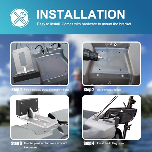 Deargooday Universal Transom Trolling Motor Mounting Bracket for Kayaks