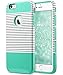 ULAK iPhone 6 Plus Case,iPhone 6S Plus Case, Slim Dual Layer Protection Scratch Resistant Hard Back Cover Shock Absorbent TPU Bumper Case for Apple iPhone 6/6S Plus 5.5 inch-Minimal Mint Stripe