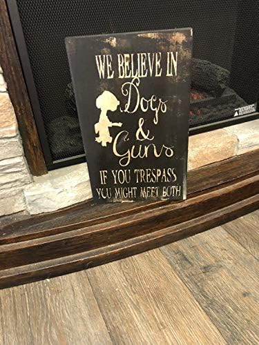 WoodenSign Front Door Sign/Dog Sign/Funny Sign/Animal Sign/Welcome Sign/Gun Sign/Protected Front Door Sign/Welcome Sign