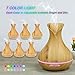 Tomshine 400ml Cool Mist Air Humidifier Ultrasonic Aroma Essential Oil Diffuser Wood-Grain 7 Color Changing Light for Office Home Bedroom Living Room Study Yoga Spa