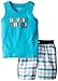 Calvin Klein Little Boys' Green Tank Top with Microfiber Shorts
