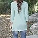 Goddessvan Plus Size Tops, Women Long Sleeve Loose Shirt Button Trim Round Neck Tunic Blouse T-Shirt (2XL, Blue)