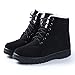 NOT100 Womens Snow Boots for Winter Ankle Boots Combat Walking Shoes Booties Black Vegan Size 7.5 7 1/2 Wide