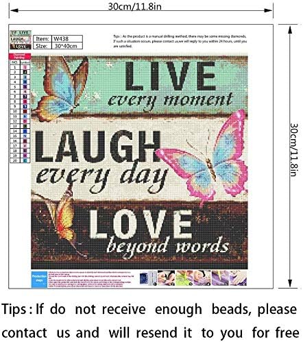 Diamond painting kit with colorful diamond beads on a canvas, 8 inches in size.