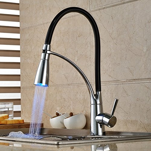 Lovedima Led Single Handle Kitchen Sink Faucet With Pull Out