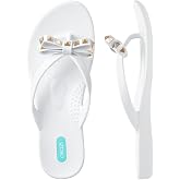 Oka-B Women's Chase Bow Flip Flop Sandal (9, Salt, numeric_9)