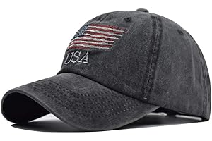 COT-OATH Washed American Flag Baseball Cap Retro Adjustable Sun Dad Gift Hats for Men Women Fashion Trucker Cap Unisex