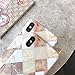 Brown & Maroon Rhombic Marble Pattern Design, Slim Fit Clear Bumper Soft TPU Full-Body Protective Cover Case for XS Max 6.5'' (Plaid Marble)