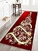 Red Background Gold Tree Print Foam Comfort mat Non Slip Super Soft Coral Fleece Rug Doormats Carpet for Kitchen Dining and Living Room 71 x 24 inches
