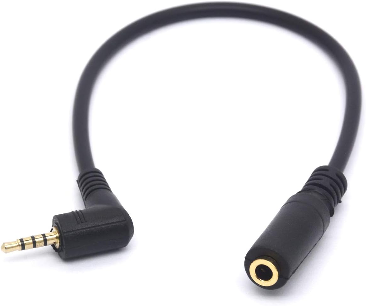 HUHANGGod Angled 2.5mm Male to 3.5mm Female Audio Cable Headphone Adapter