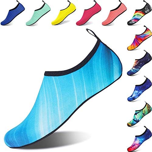 BIGU Water Shoes Mens Womens Barefoot Shoes Beach Snorkeling Swimming Quick Drying Slip On Yoga Shoes Skin Socks for Kids Sports Aqua Shoes for Walking,Park,Boating