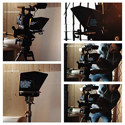 DF DIGITALFOTO Desview T2 Teleprompter, 8" HD Display Glass Teleprompter with Remote Control, Compatible with Smartphone/Tablet/DSLR Camera for Online Teaching, Live Streaming, Video Recording