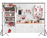 Funnytree 7X5ft Christmas Modern Kitchen Photography Backdrop Retro Wood Wall Cook Background Indoor Photobooth Decorations Photo Studio Newborn Baby Portrait Props