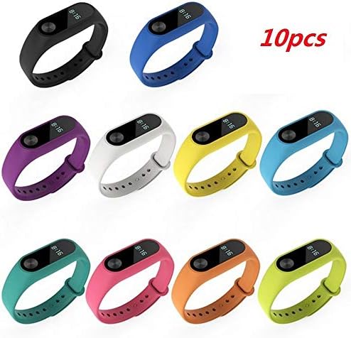 LingStore 10pcs Silicone Replacement Wristband Strap Bracelet Band for Xiaomi Xiomi Xiao Mi Band Miband 2 II Band2 Accessories