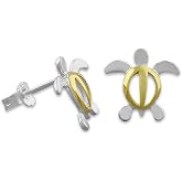 Sterling Silver Small Turtle Stud Earrings
