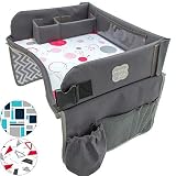 Kenley Kids Travel Tray, Toddler Car Seat Lap Tray, 16.5 x 13.5 Inches, Pink