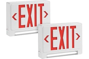Ciata 2 Pack Ultra Bright Energy-efficient Lighted Exit Signs with Battery Backup, Indoor Led Emergency Exit Sign, Battery Powered Exit Sign, Exit Signs for Business, Led Adjustable Light Pipe Combo