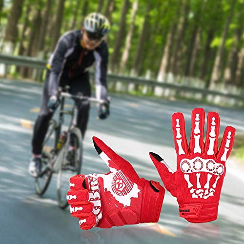 BRZSACR Unisex Bicycle Cycling Gloves Mountain Bike Gloves Dirt Bike Gloves .Suitable for: Cycling, Climbing, Rock Climbing, Fishing, Racing and Other Outdoor Sports.(Red, S) - Thumbnail 4