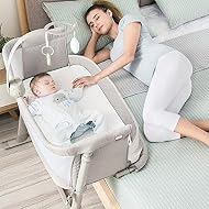 RONBEI Baby Bassinet, Bedside Sleeper Cribs,Baby Bed to Bed, Adjustable, Portable for Newborn, Infant/Baby Boy/Baby Girl
