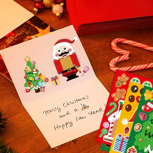 MCPINKY 32PCS Make a Face Stickers for Kids, Christmas Stickers Make Your Own Christmas Stickers for DIY Crafts Party Favors Supplies Christmas Games Activities